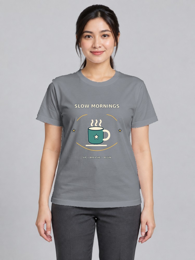 T-shirt Slow Morning Wanita front
