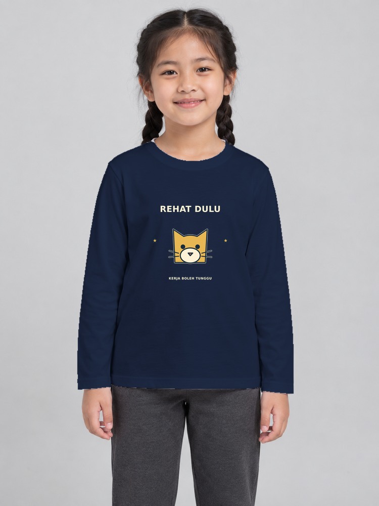 T-shirt Cat Nap Kanak-Kanak Perempuan Lengan Panjang front