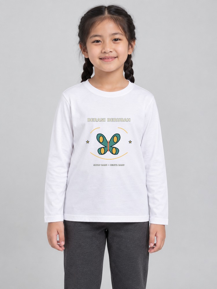 T-shirt New Wings Kanak-Kanak Perempuan Lengan Panjang front