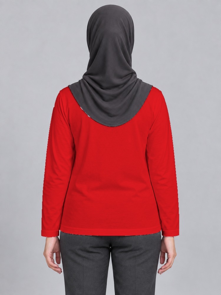 T-shirt Coffee And Code Wanita Bertudung Lengan Panjang back